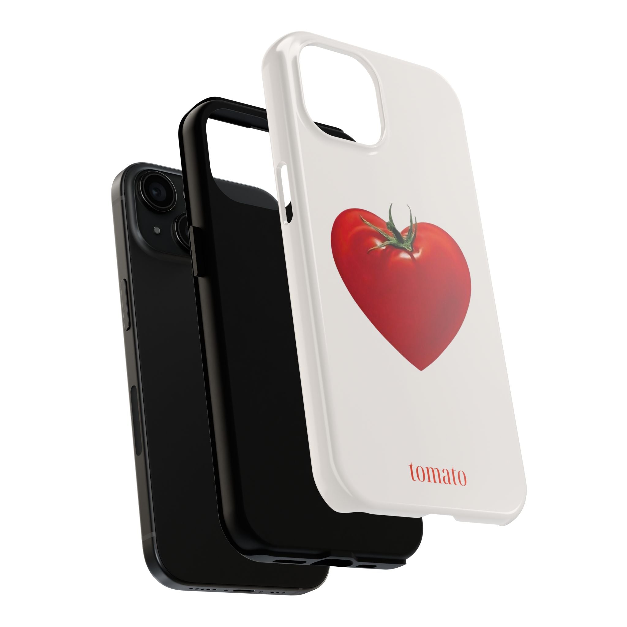Phone case with a tomato design on a white background