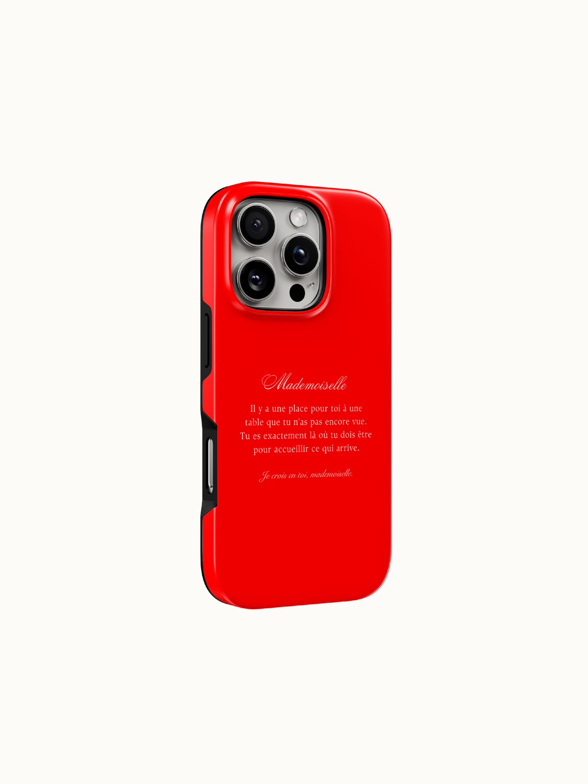 Red phone case close up of the raised bezel and glossy edge, tough red iPhone case by The Feelz