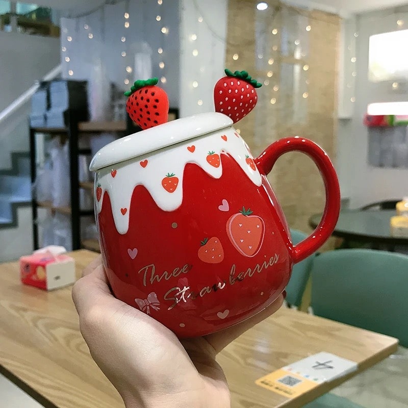 Strawberry lovers ceramic mug for birthdays