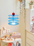 Retro blue acrylic chandelier for aesthetic decor