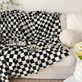 Retro checkered blanket for cozy bedroom decor in soft flannel