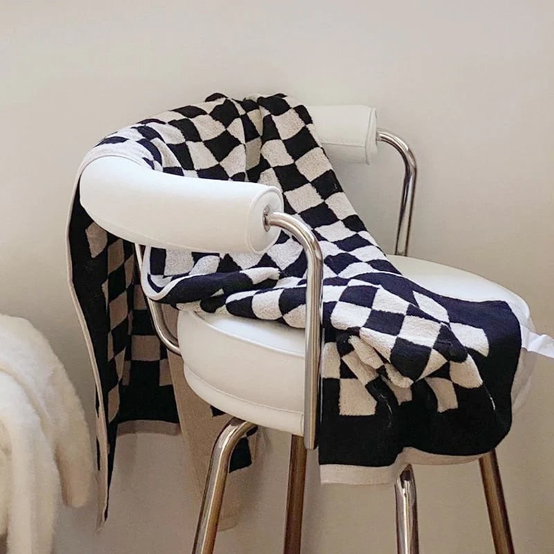 Retro checkered towel for kitchen decor