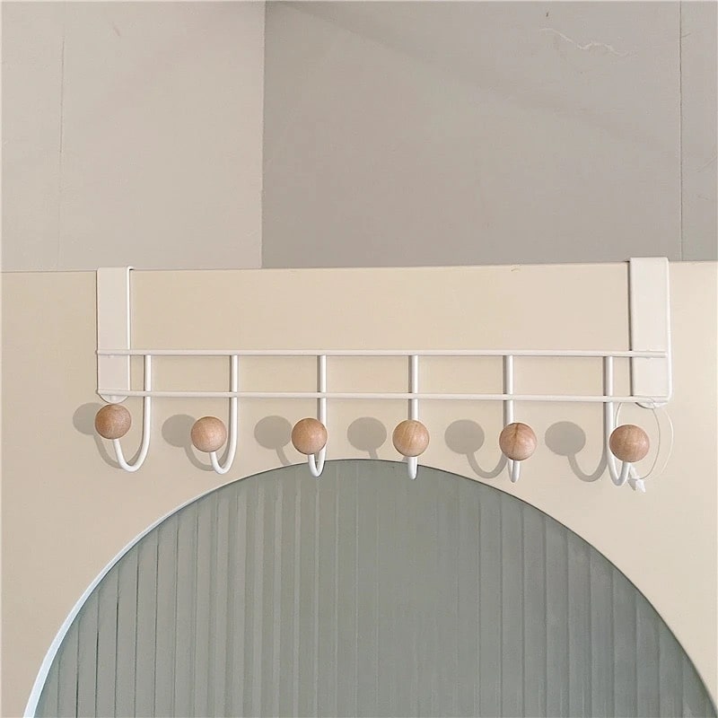 Multi-functional storage rack with hooks for entryways and closets