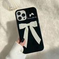 Retro black bow iPhone case in coquette aesthetic for iPhone 12