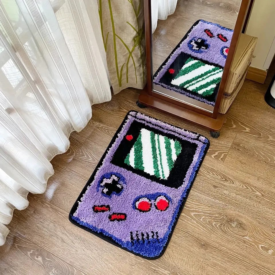 Retro Game Console Tufted Rug – Perfect for Gamer Room Decor