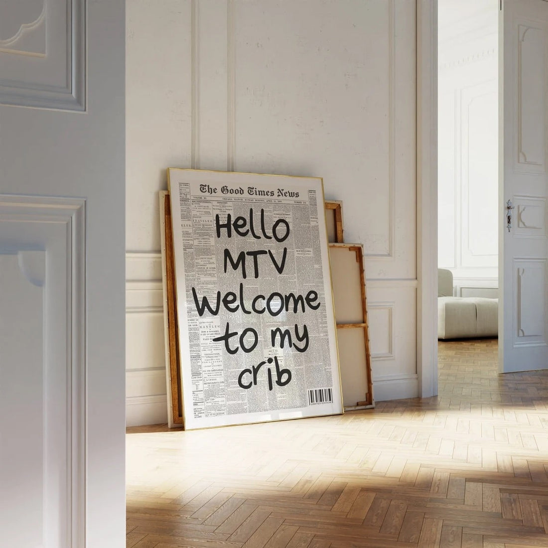 Hello MTV Welcome to My Crib retro typography wall print