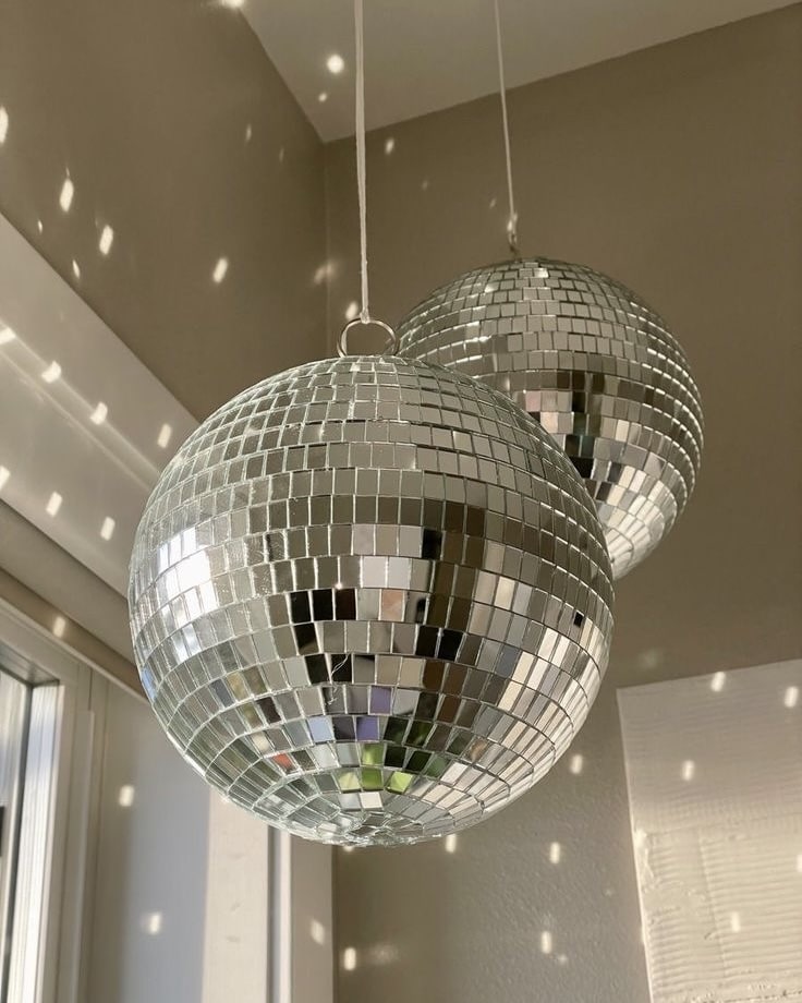 Reflective disco ball for holiday party decor