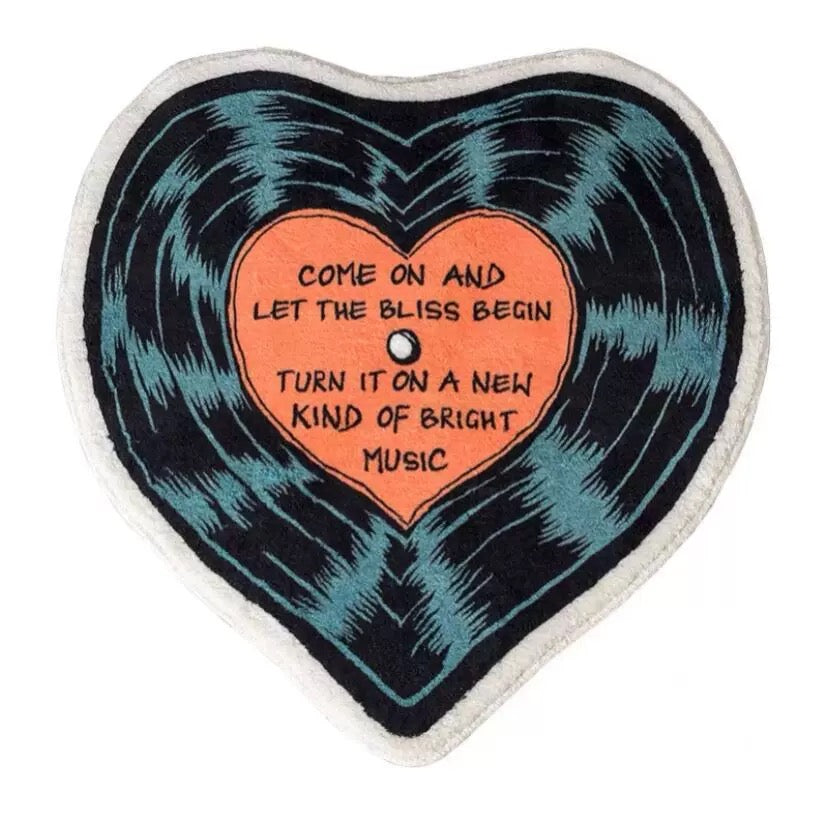 Vinyl record heart-shaped rug for bedroom and living room in Nordic style