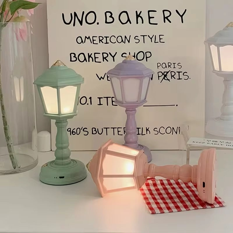 Retro Street Lamp LED Table Lamp for Cozy Bedroom Decor