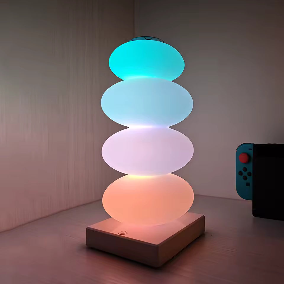 RGB color changing bedside lamp with 16 lighting modes for aesthetic bedroom decor.
