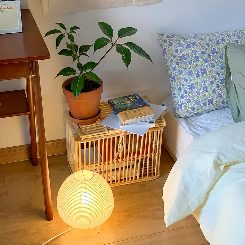 Cozy bedside Japanese style rice paper lamp