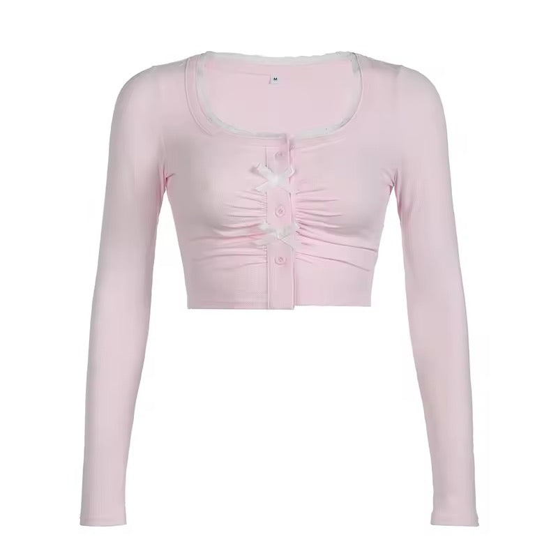 Soft and stylish coquette crop top ideal for Y2K and coquette outfits