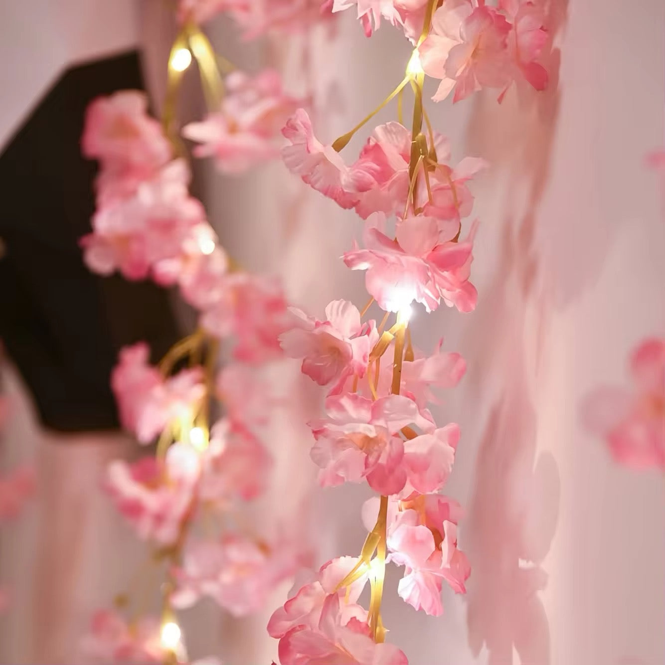 Elegant Cherry Blossom Garland Lights for Parties