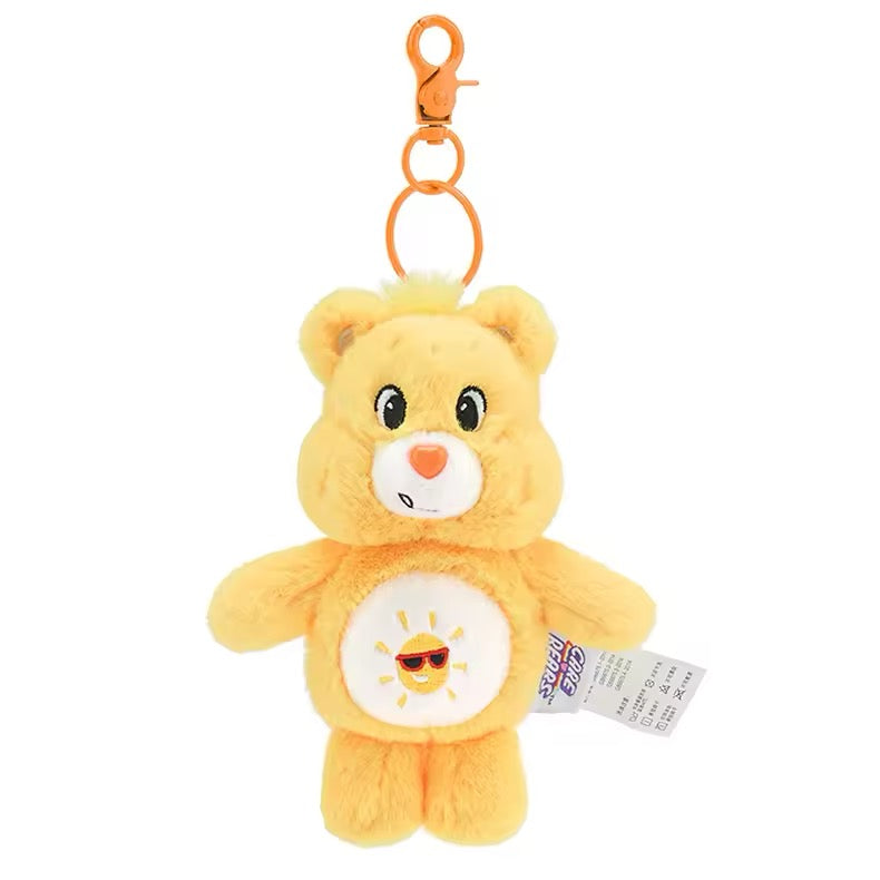 Miniature rainbow bear plush pendant with keyring