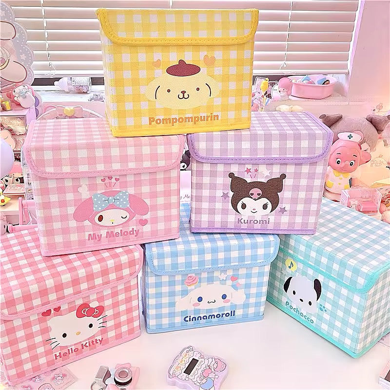 Sanrio desktop storage box with Cinnamoroll and Kuromi design