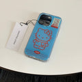 Magnetic Hello Kitty phone case for iPhone, stylish blue and red design