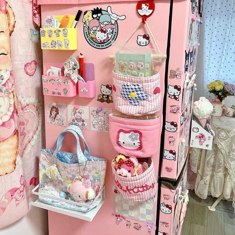 Cute Fabric Hanging Wall Pouch for Girls' Room Decor