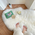 Thick plush faux fur rug in unique bear shape