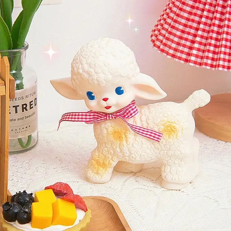 Vintage Sheep Doll – Cute Desk Ornament for Retro Home Decor – The