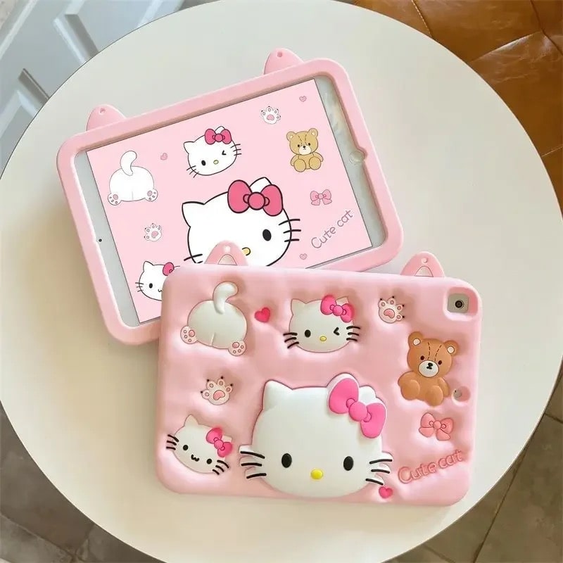 Kawaii Hello Kitty iPad case with luxury cartoon design