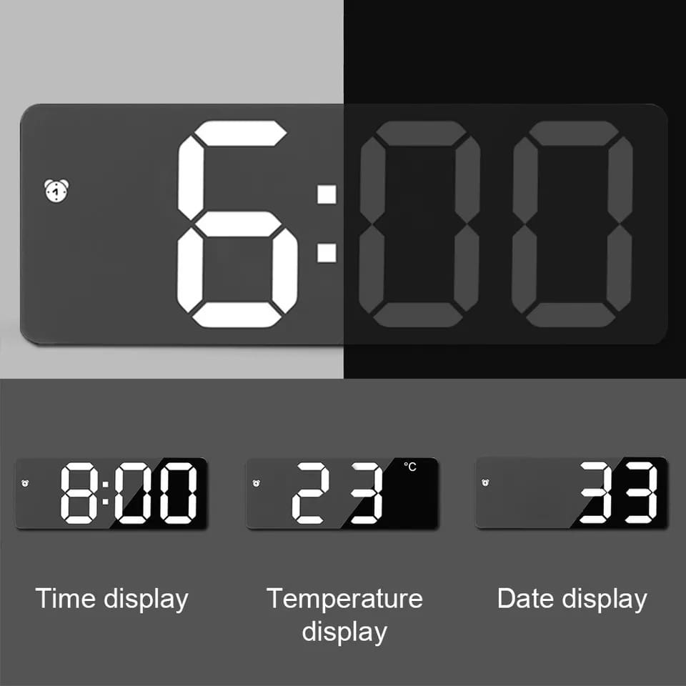 Sleek Nordic style electronic clock for bedroom decor