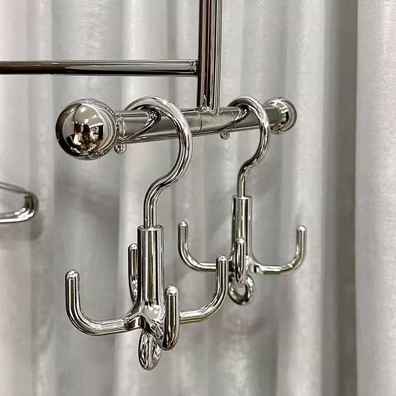 Silver Rotating Clothes Hook – Multifunctional Organizer