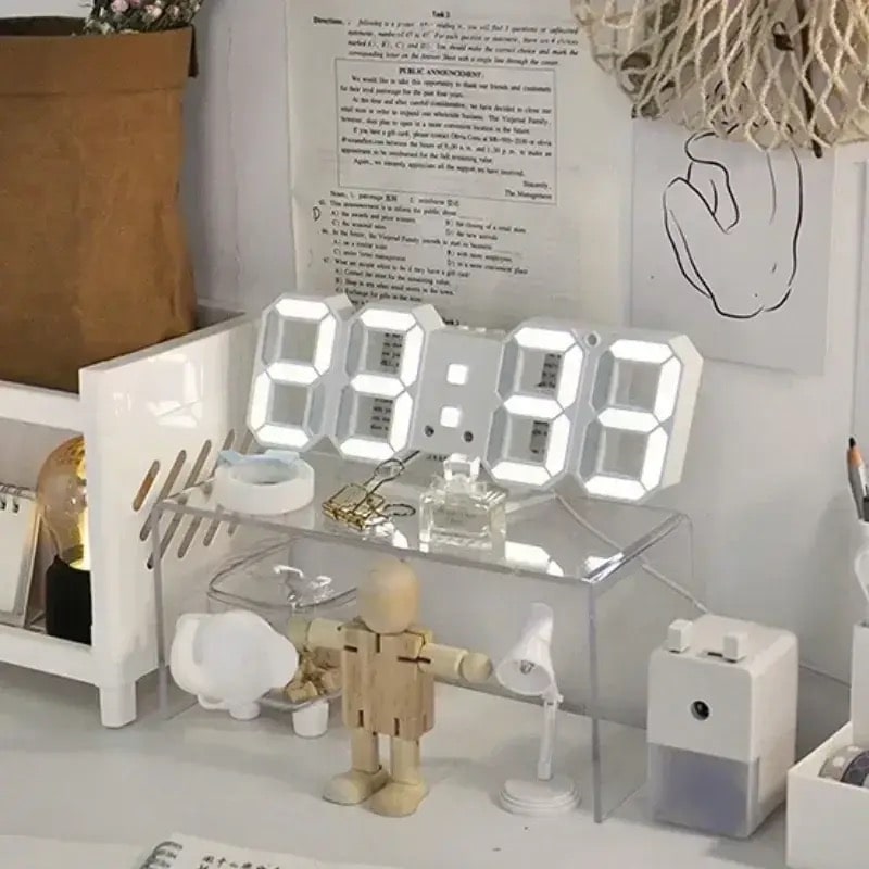 Smart 3D LED digital clock for modern decor and bedroom