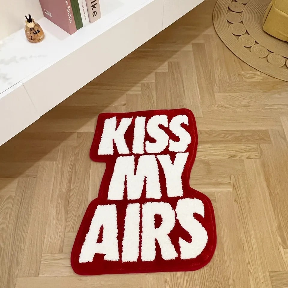 NIKE KISS MY AIRS DOORMAT マット 【脳盗市場】 Kiss My Airs Handmade Rug | Hypebeast Rug | Gift for Him – The Feelz