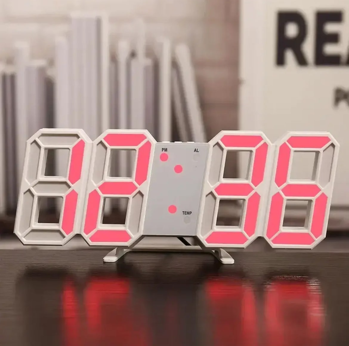 Stylish 3D LED clock for minimalist interior design