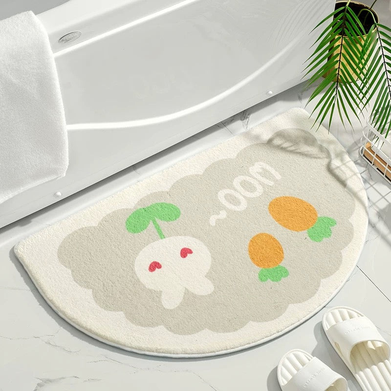 Cute floral bath rug for small bathroom entryway