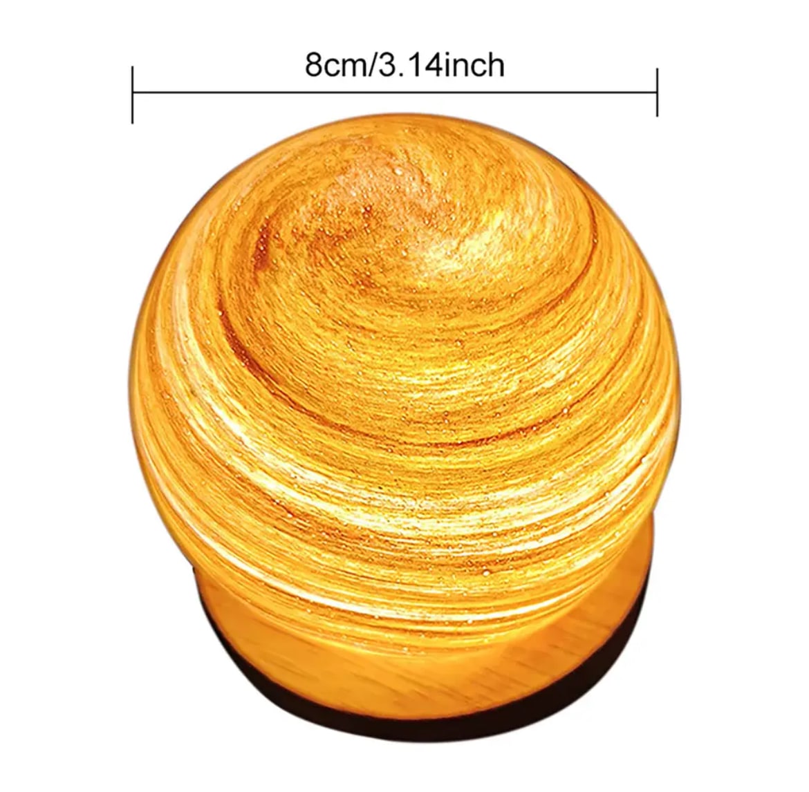 Mini planet moon lamp with wooden base, perfect for gifts