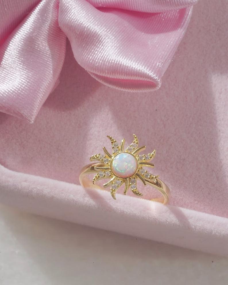 Princess-style purple opal jewelry set