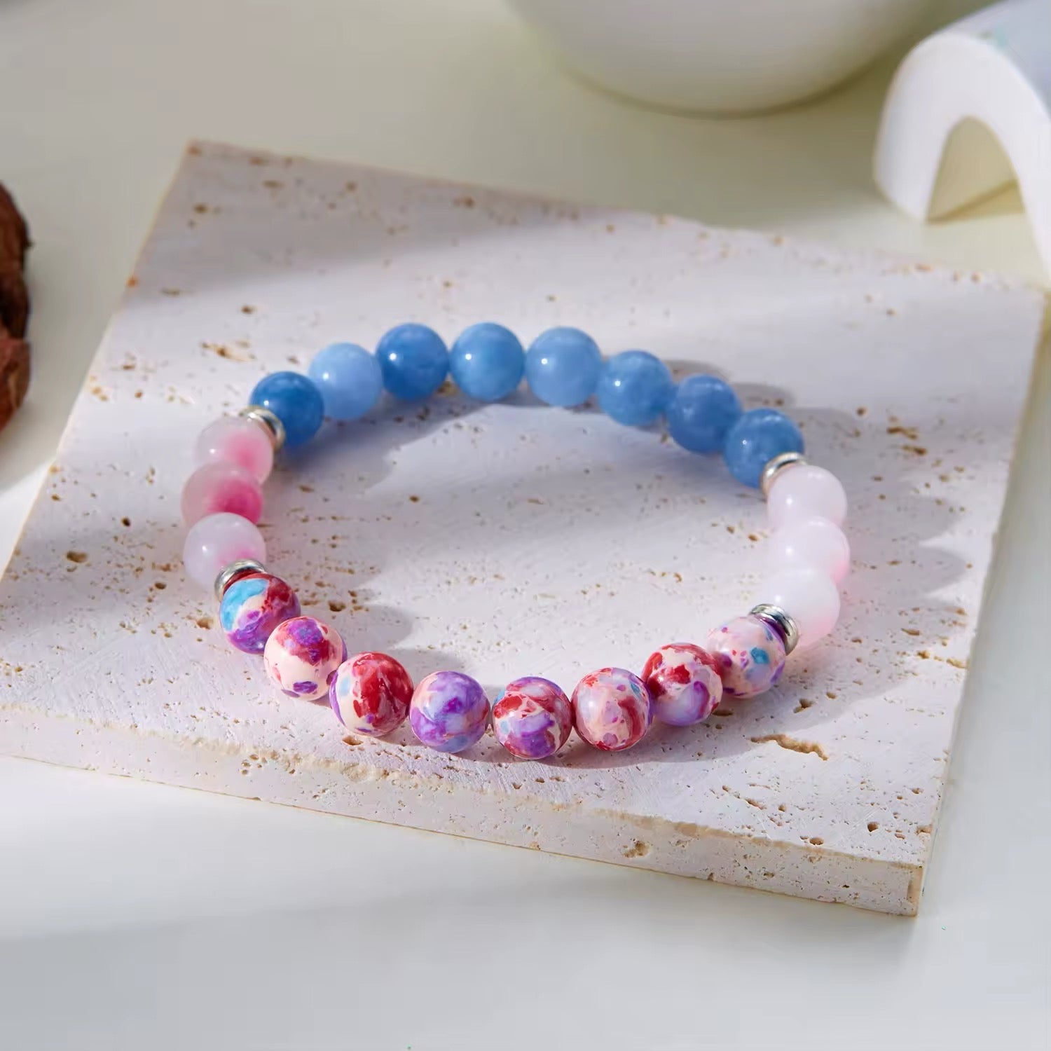 Stress Reliever Bracelet with Natural Stones