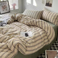 Striped Cotton Duvet Cover Set for Modern Bedroom Decor