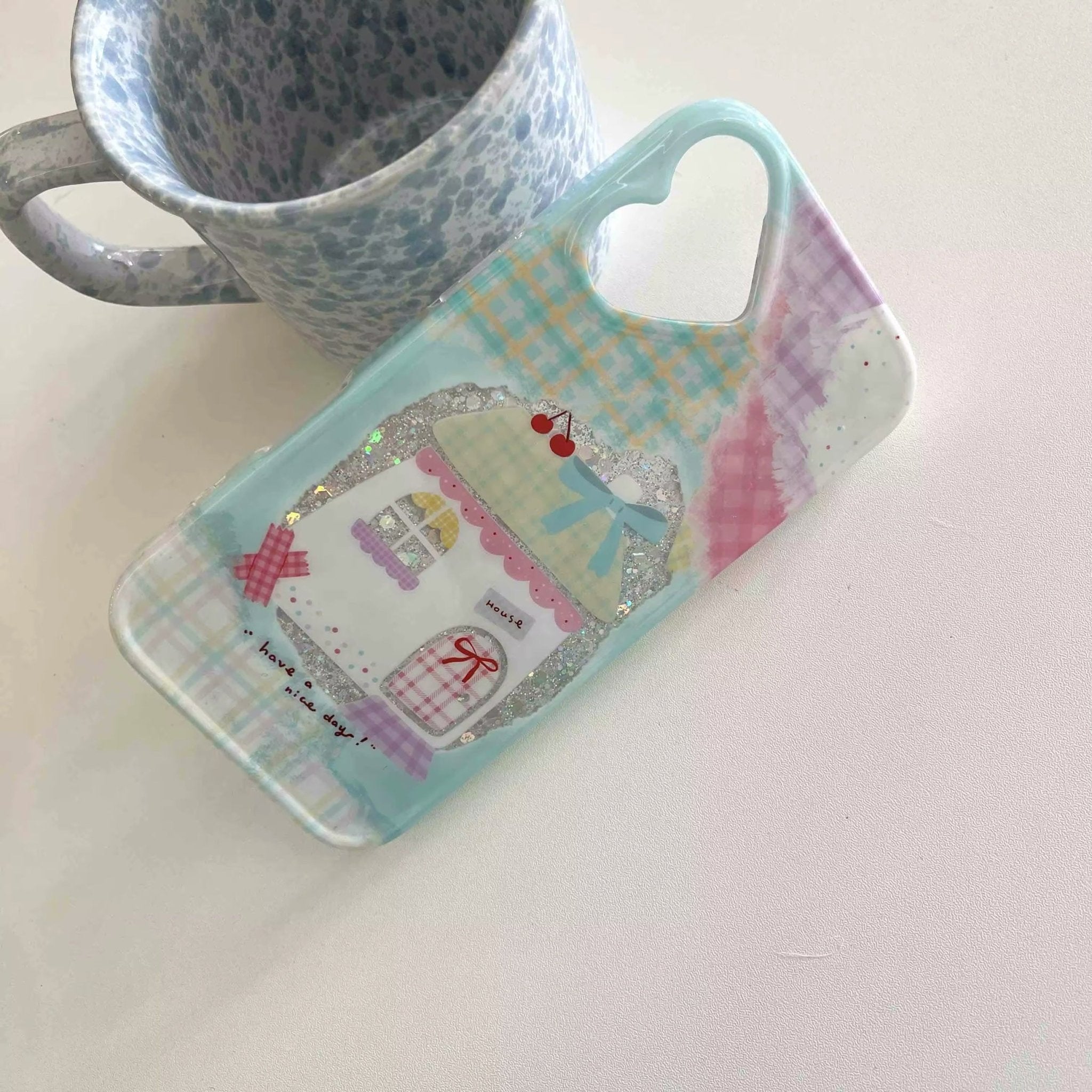 The case displayed among other Y2K-themed items, reinforcing its aesthetic