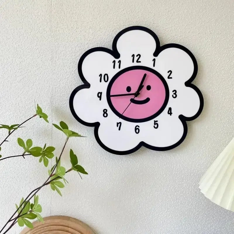 Sunflower cartoon wall clock for decorative room decor