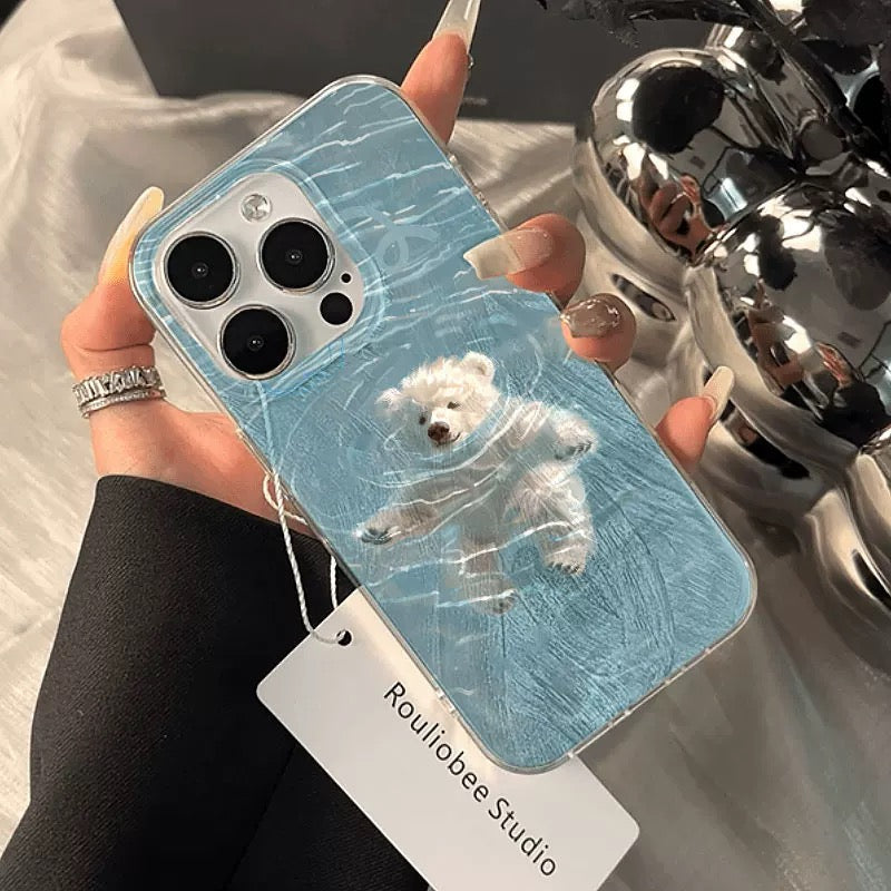 Cute Swimming Bear iPhone case for all models