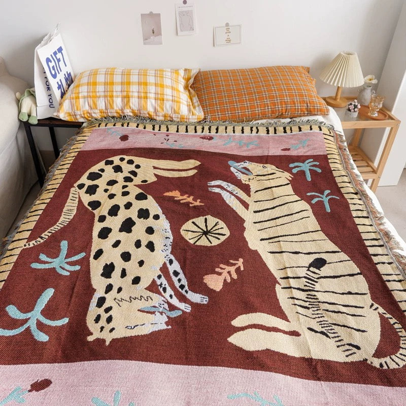 Boho Tiger Woven Tapestry for Modern Decor