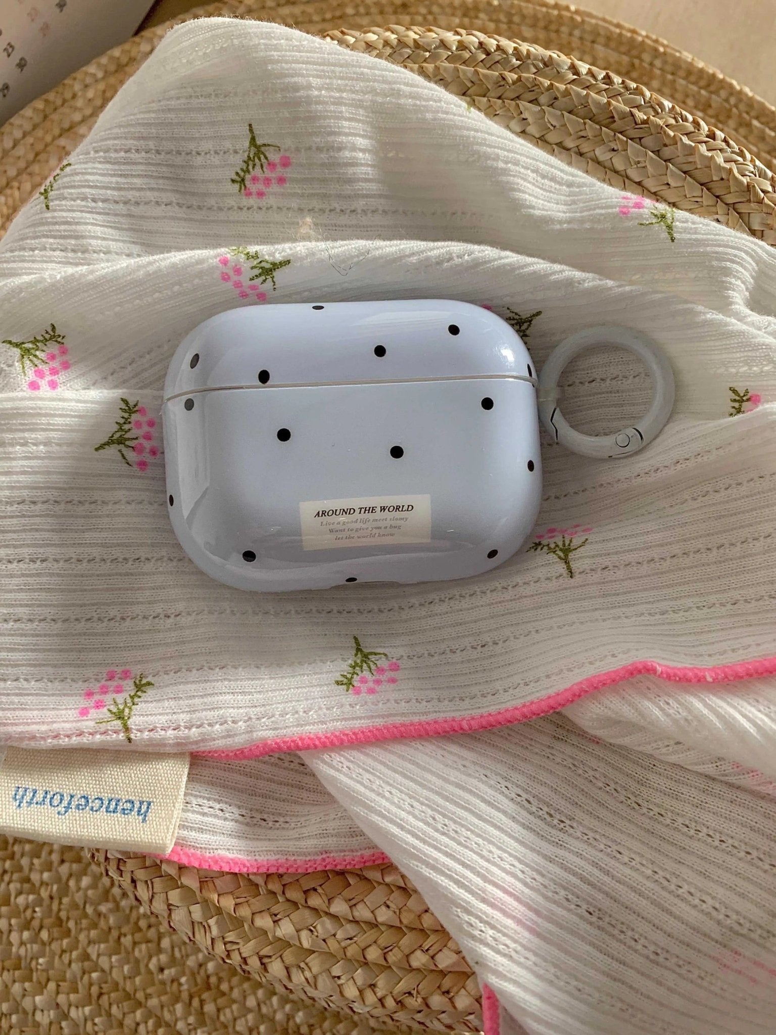 Blue Dots AirPods Case – Korean Minimalist Cover | Gift for Her