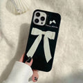 Chic black ribbon iPhone case with coquette aesthetic design