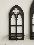 Rustic gothic arch shelf for home decoration