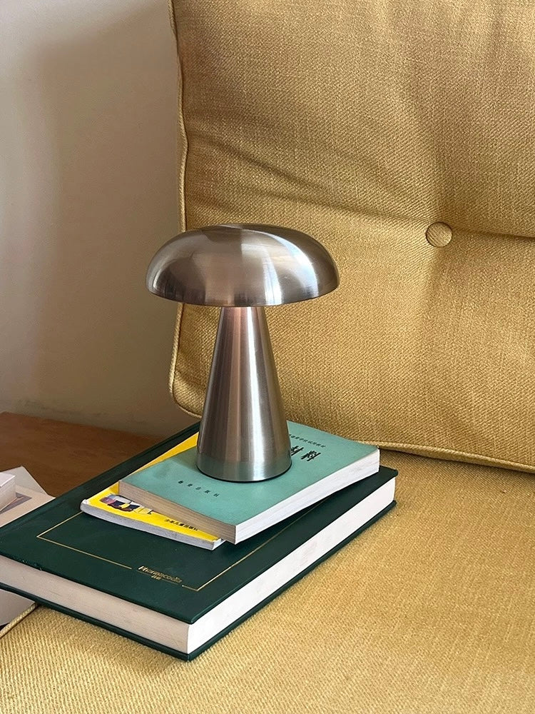 USB rechargeable LED lamp on concrete wall workspace