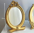 Vintage Gold Aesthetic Carving Frame Table Mirror for Stylish Bedroom and Home