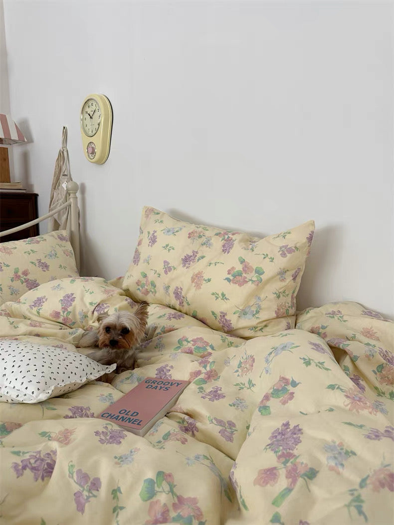 Vintage inspired floral bedding designed for cottagecore lovers seeking breathable cotton comfort and graceful botanical elegance daily