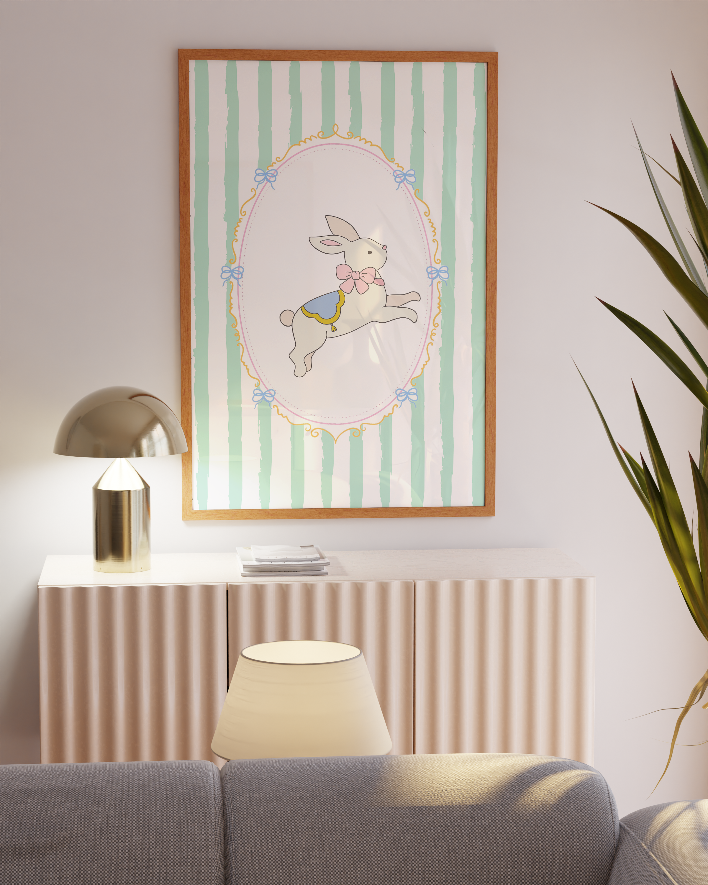 Vintage French circus-style nursery posters with soft colors