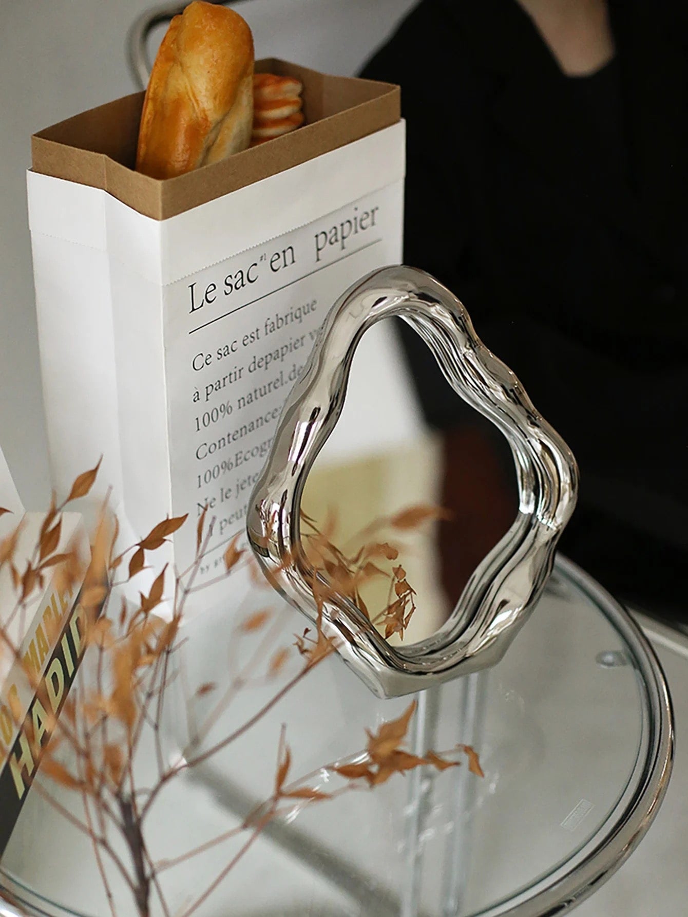 Vintage irregular makeup mirror for home decor