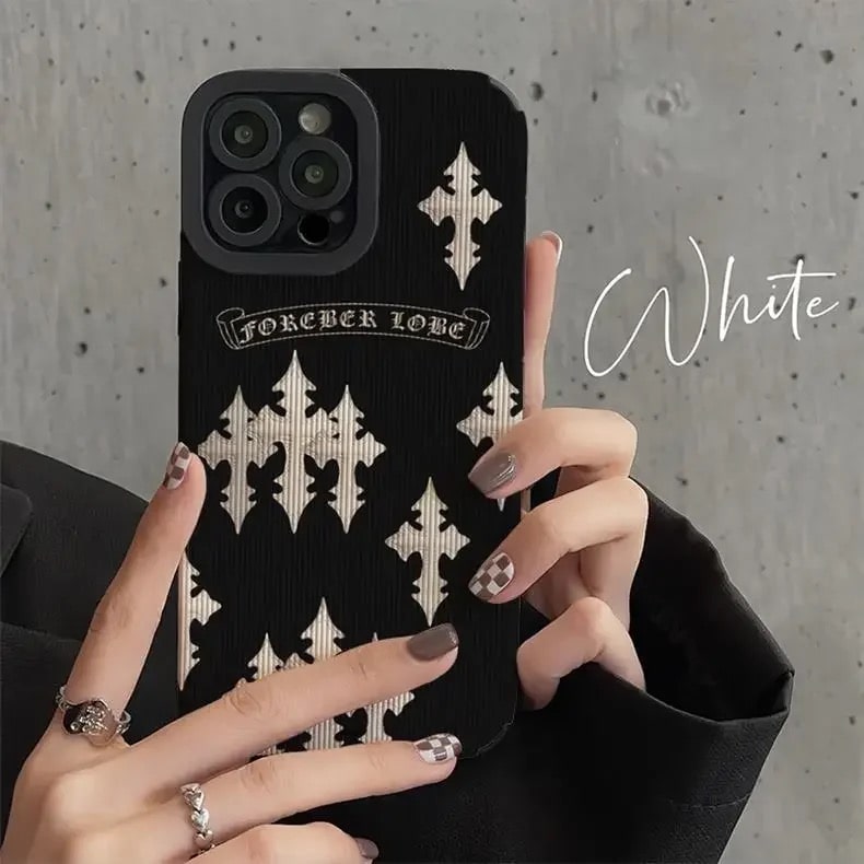 Gothic Cross iPhone Case with vintage leather look