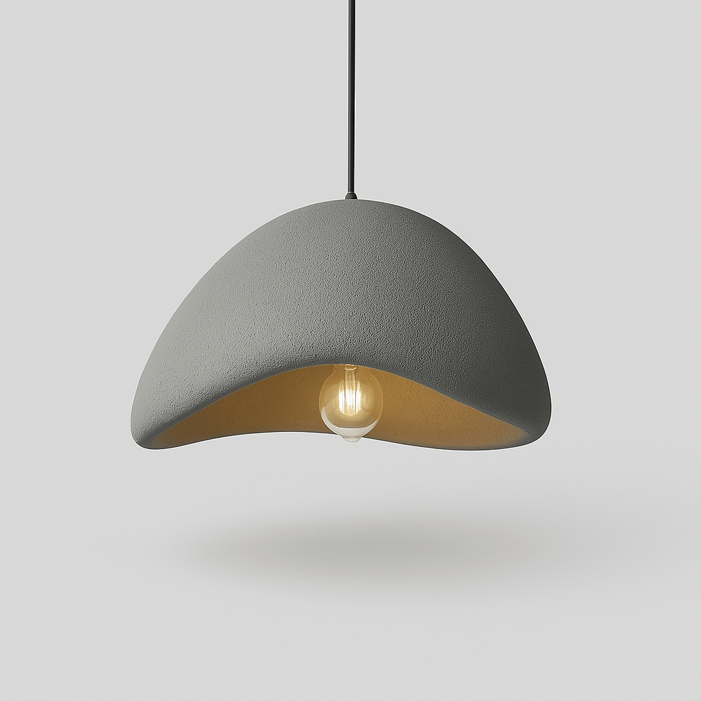 Adjustable gray ceiling pendant lamp with E27 base above dining table