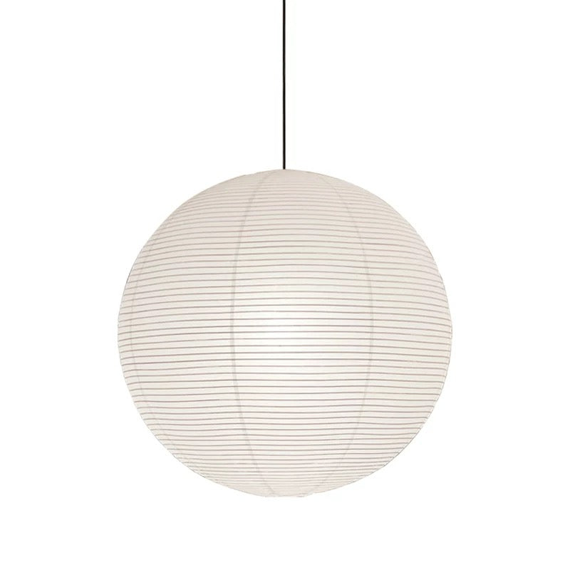 Wabi-sabi ceiling lamp made from traditional rice paper, Japanese pendant light in Noguchi Akari style perfect for minimalist zen home interiors