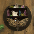 Black crescent moon shelf for spiritual decor